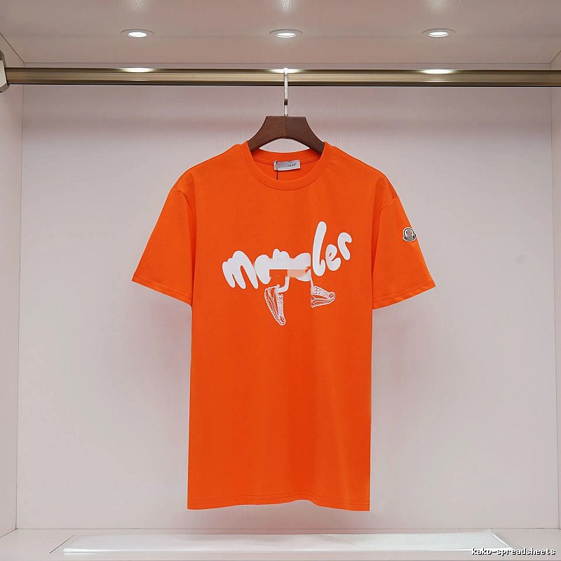 Moncler Printed Casual-style Orange Short-sleeve T-shirt