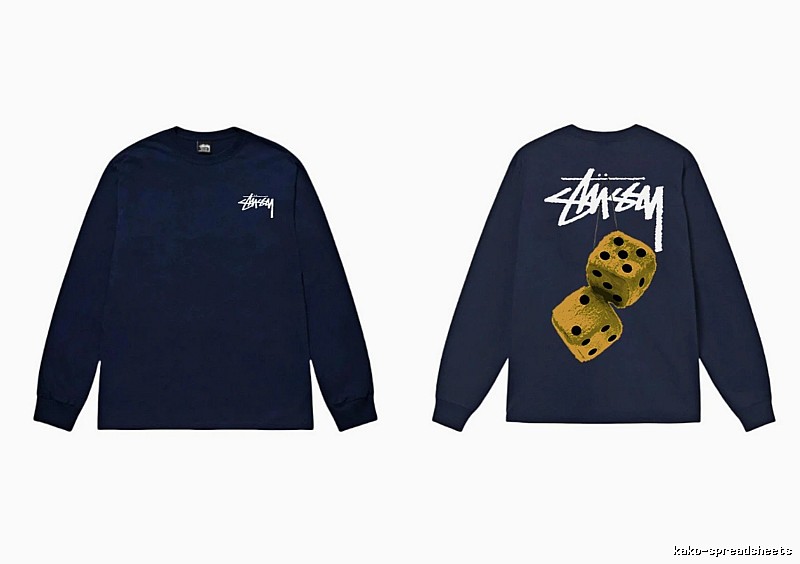 Navy long-sleeved shirt with Stussy dice print