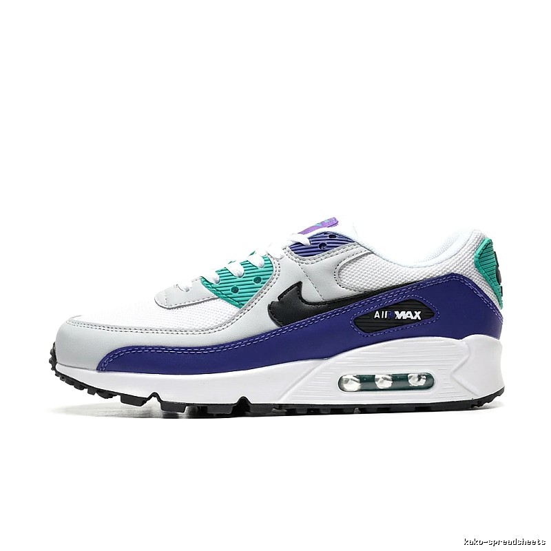 Nike Air Max retro-style white and blue shoes