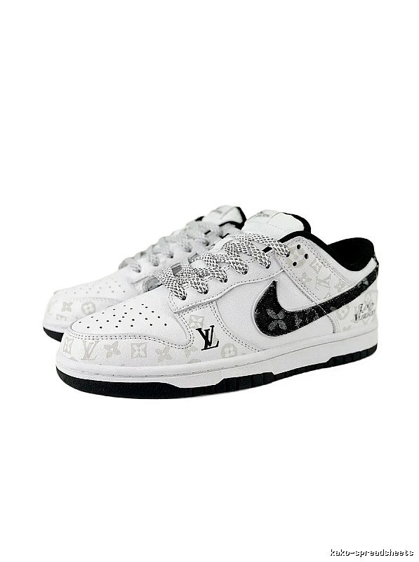 Nike and LV co-branded black and white sports shoes
