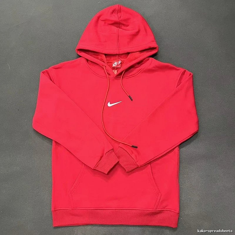 Nike Small Chest-Logo Detail Small-Logo Detail Red Zip Hoodie Commuter Look Swoosh