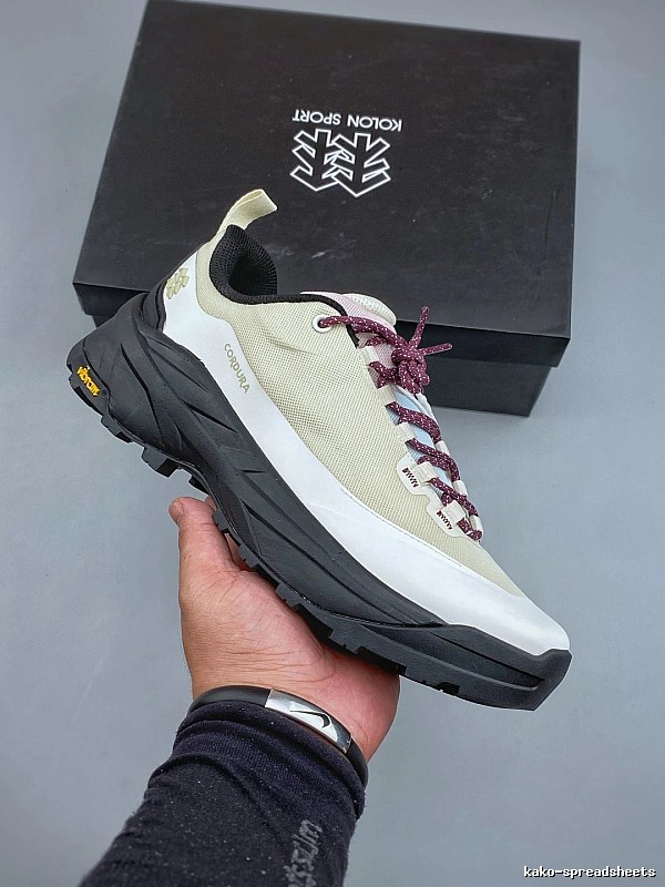 Norda Trail Runners in Cream and Black with Treaded Trail Sole