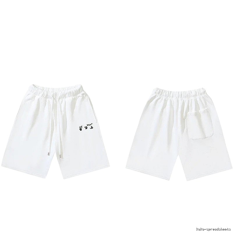 Off-White 016 Style Simple White Shorts