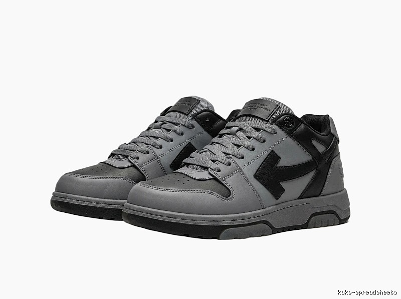 Off-White casual grey and black sports shoes
