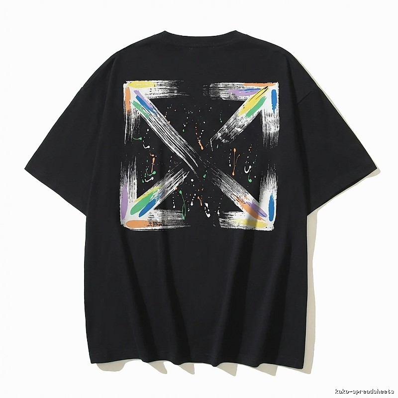 Off-White graffiti-style black T-shirt