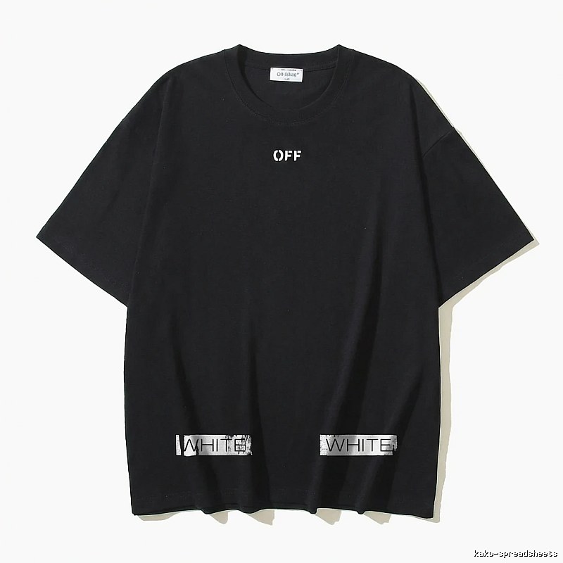 Off-White minimalist style black T-shirt