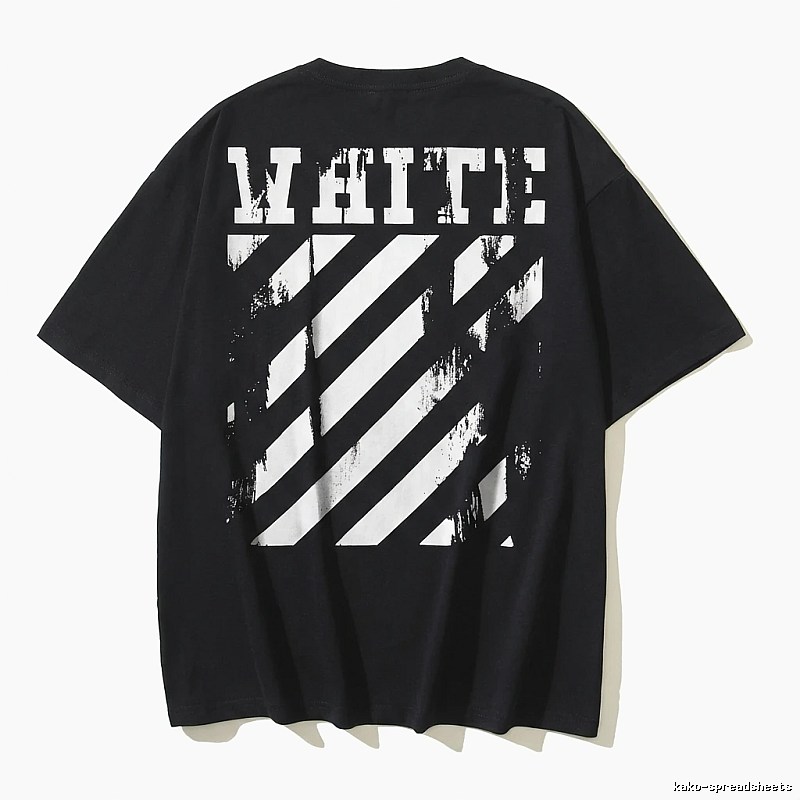 Off-White striped-style black T-shirt
