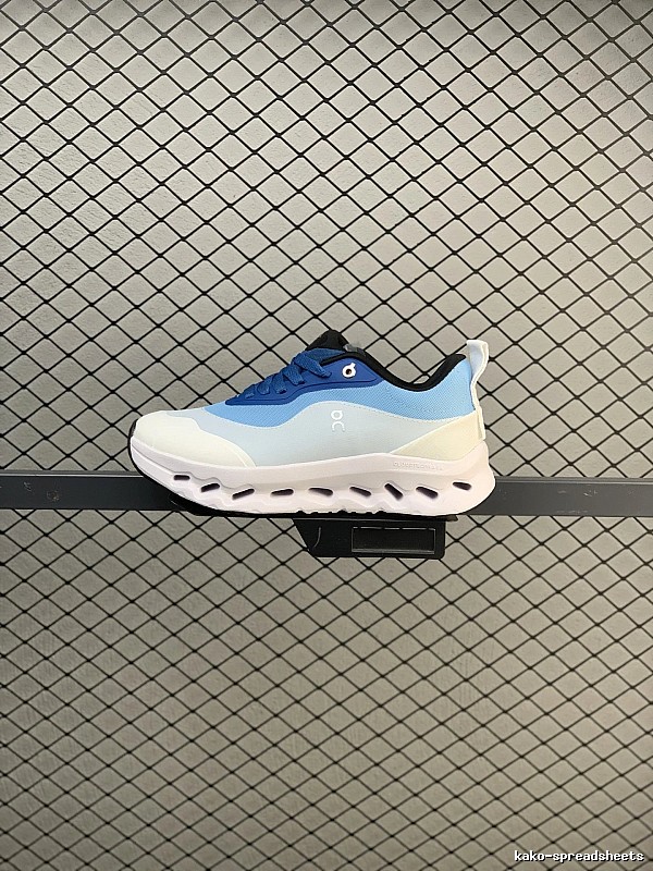 On White and Blue Cloud Runners Highlighting Open Mesh Panels