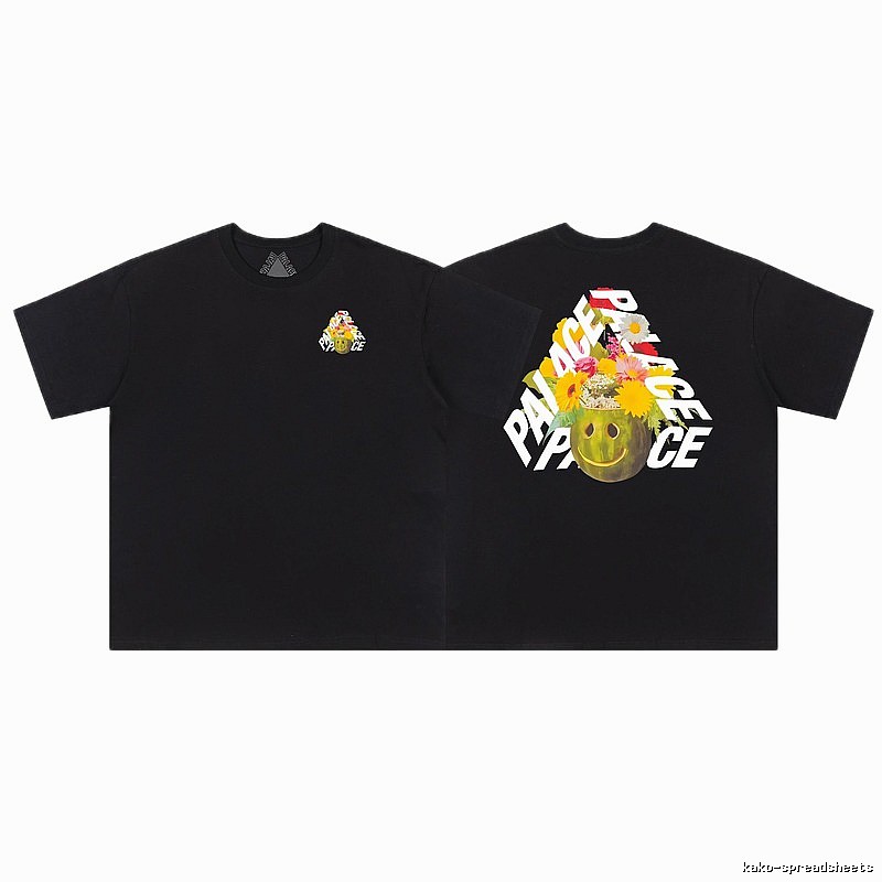 Palace Triangle Floral Street Style Black T-Shirt