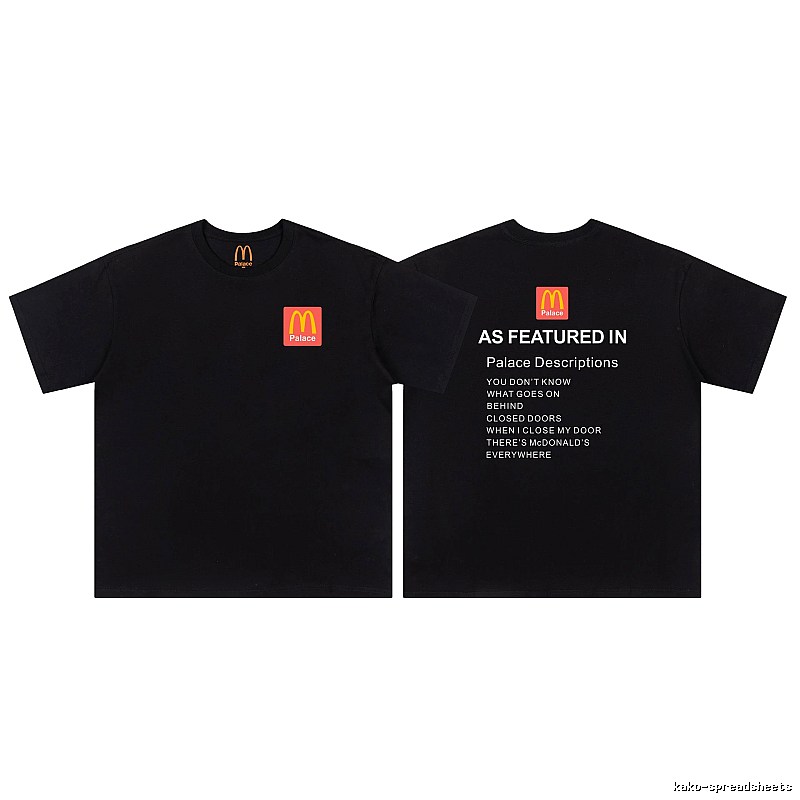Palace x McDonald's Co-branded Street Style Black T-shirt