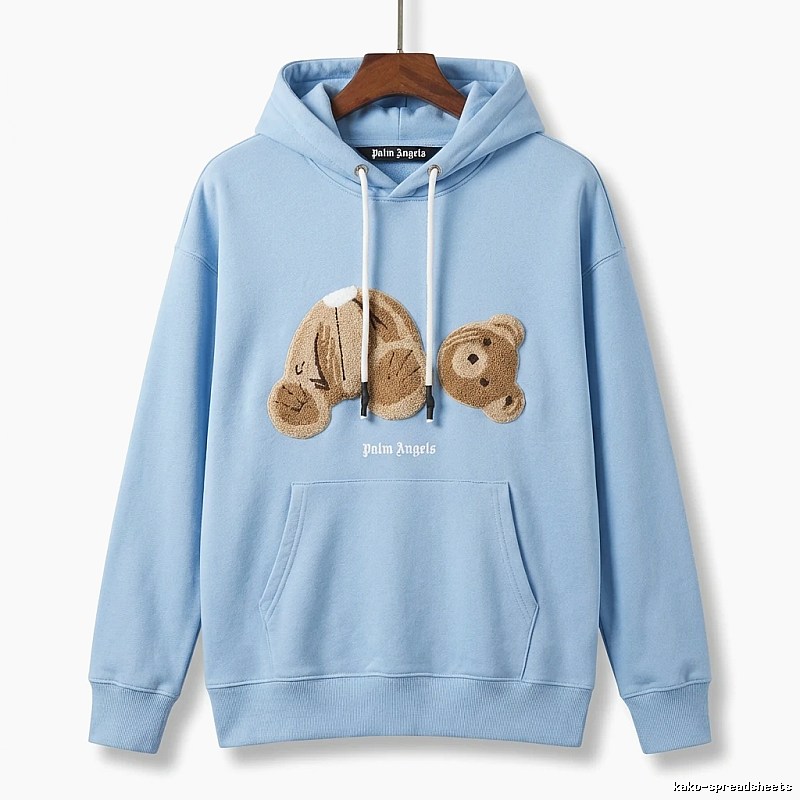 Palm Angels Bear Trendy Light Blue Sweatshirt
