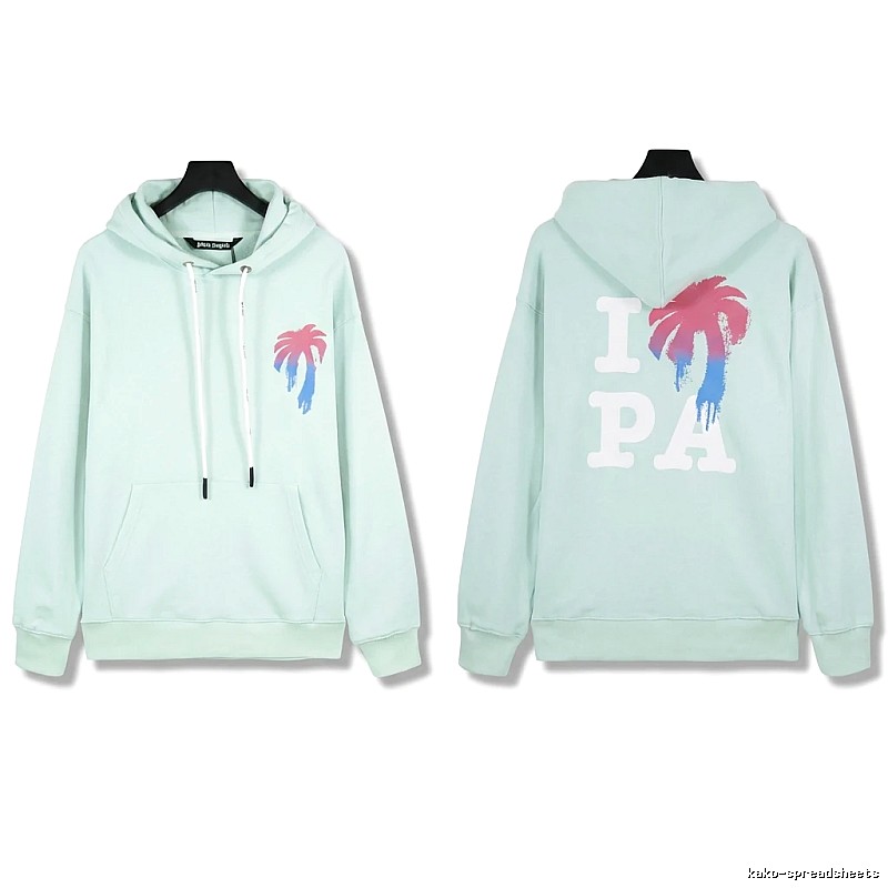 Palm Angels Palm Print Trendy Brand Light Blue Sweatshirt