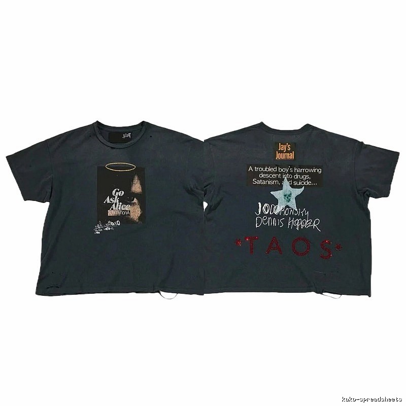 Paly Hollywood Distressed Dark Charcoal Gray Printed T-shirt