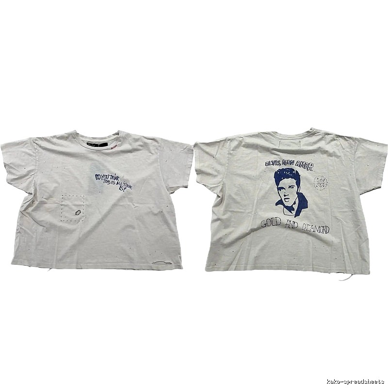 Paly Hollywood Elvis Vintage Distressed White T-Shirt