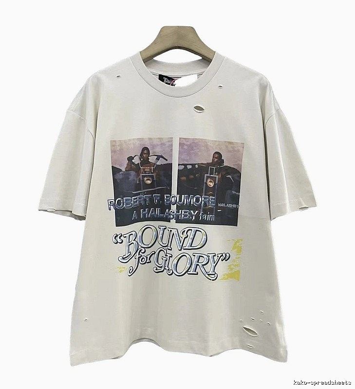 Paly Hollywood Printed Vintage Off-white Short Sleeve T-Shirt