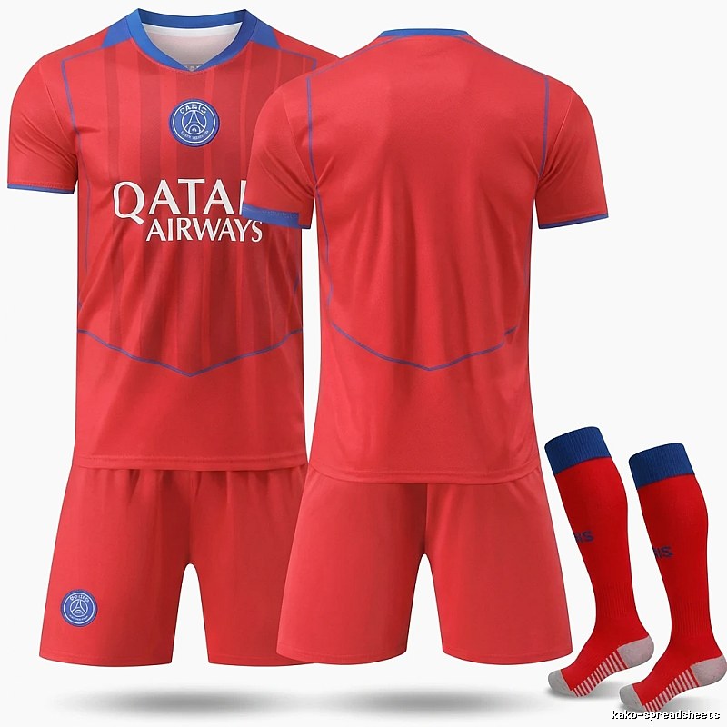 Paris Saint-Germain red and blue football jersey