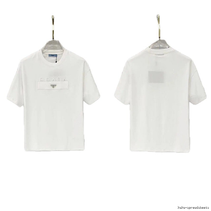 Prada Classic Triangle Logo Minimalist Style White T-Shirt