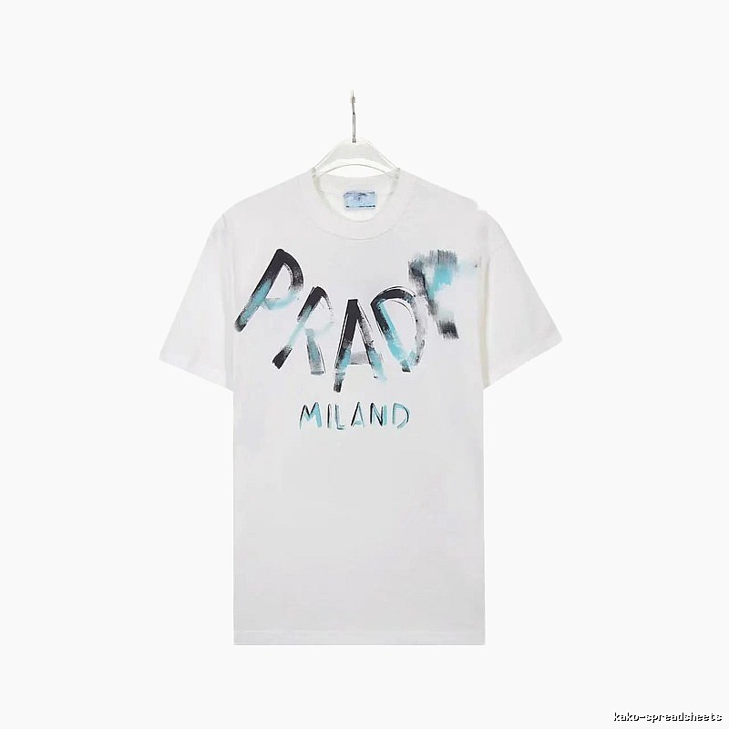 Prada Graffiti Street Style White Short-sleeve T-shirt