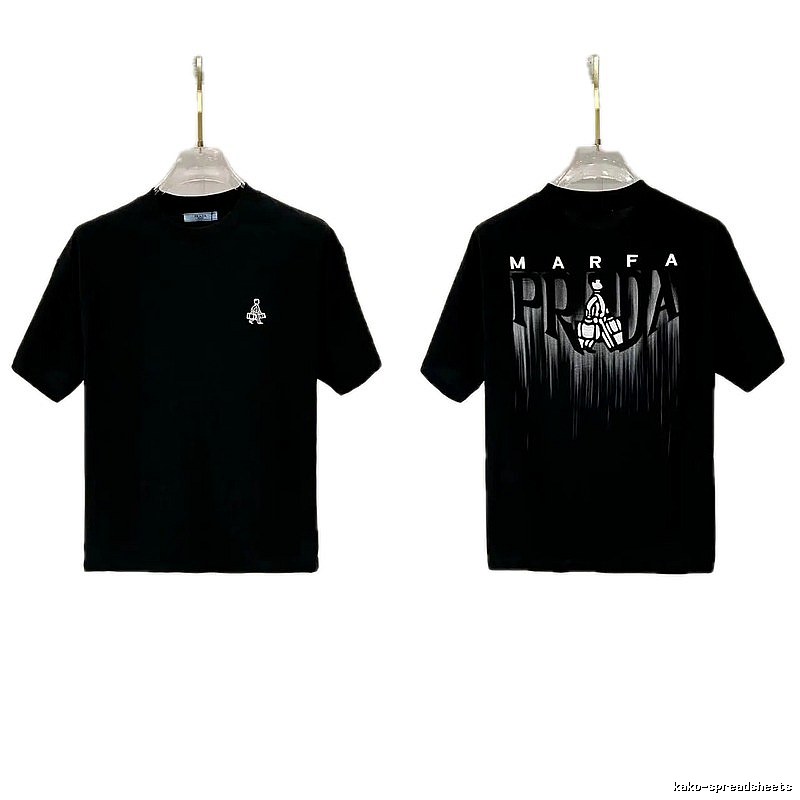 Prada Marfa Streetwear Style Black Short-sleeve T-shirt
