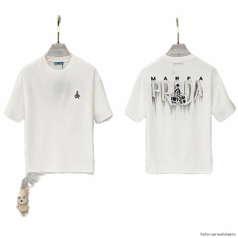 Prada MARFA Streetwear Style White Short-Sleeve T-Shirt