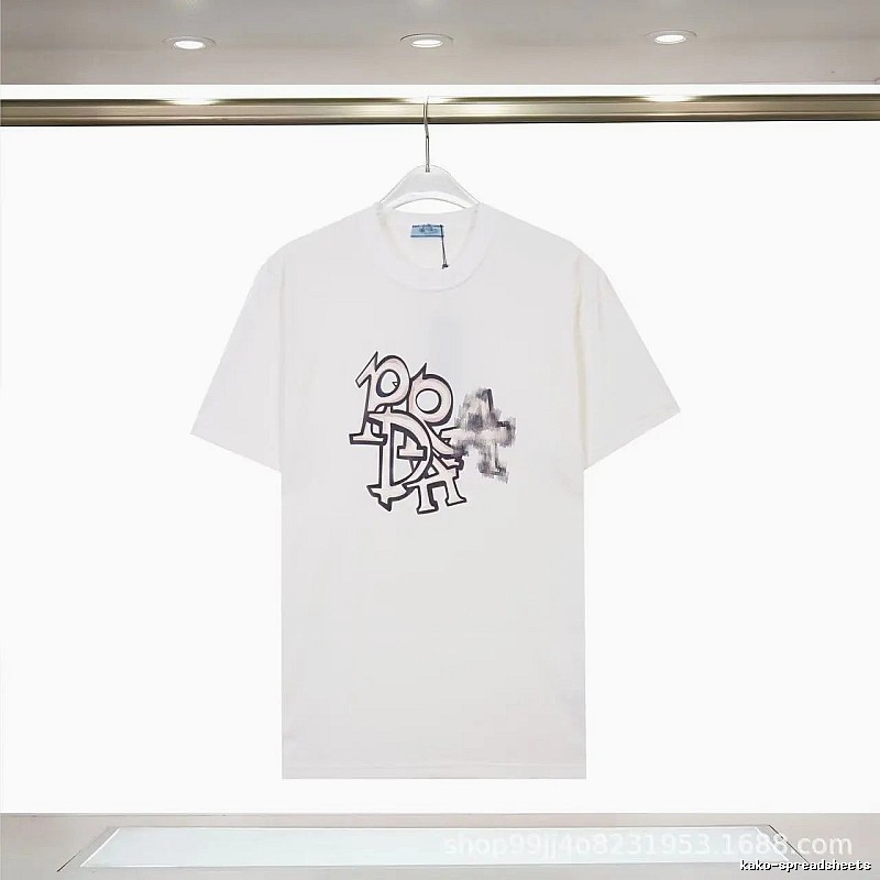 Prada Overlapping Print Street Style White Short Sleeve T-Shirt
