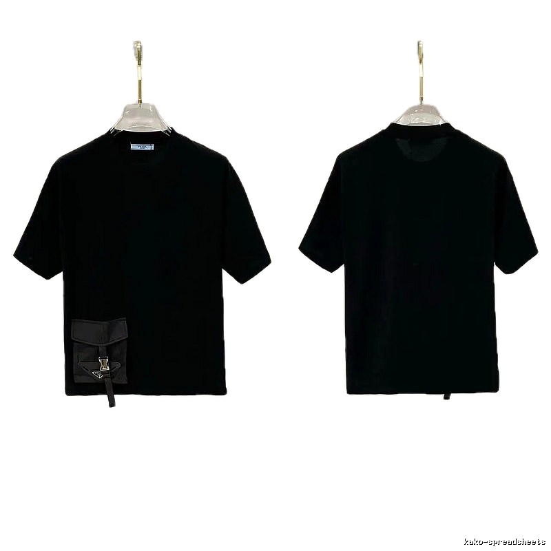 Prada Pocket Collection Minimalist Style Black Short-sleeved T-shirt