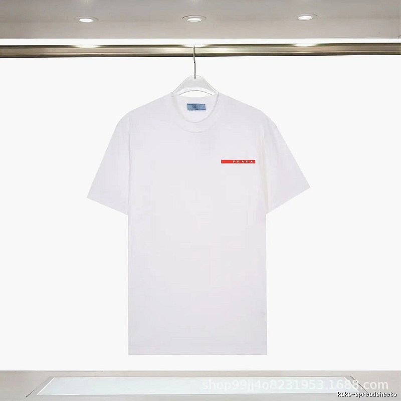 Prada Red Label Minimalist Style White Short-sleeve T-shirt