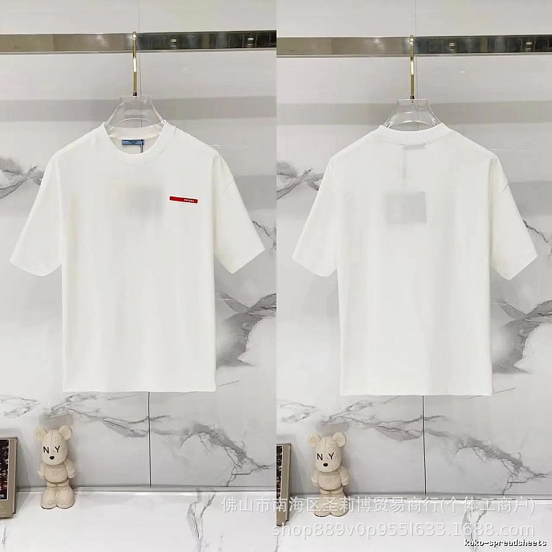 Prada Red Label Minimalist Style White Short-sleeved T-shirt