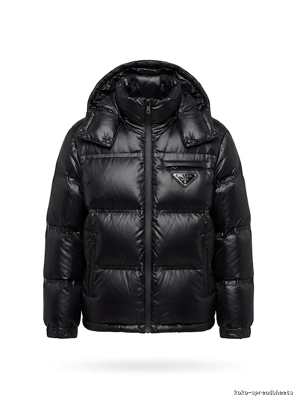 Prada triangle logo black down jacket