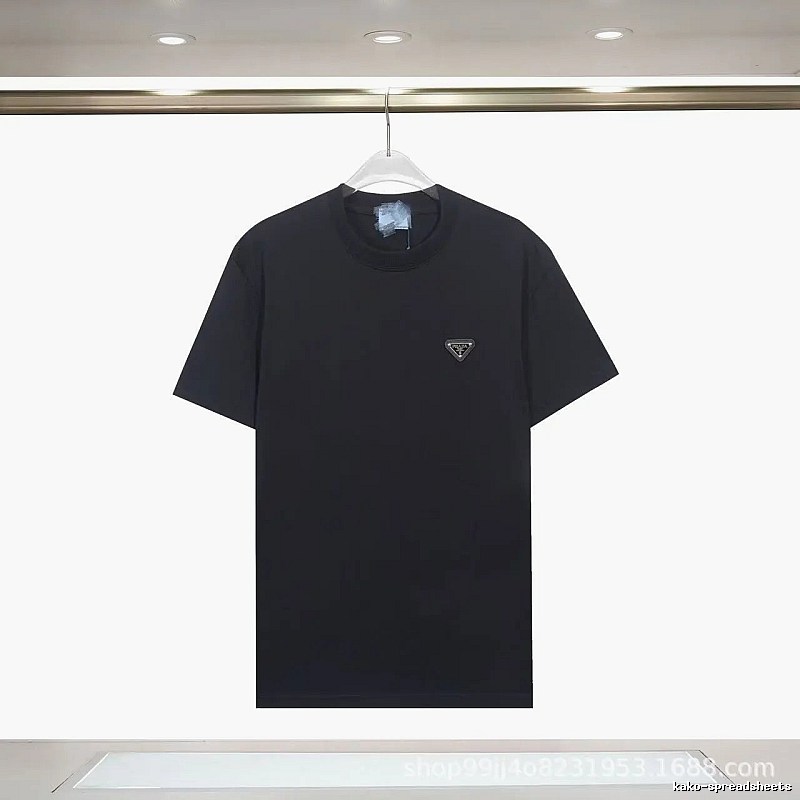 Prada Triangle-Logo Minimalist Black T-Shirt