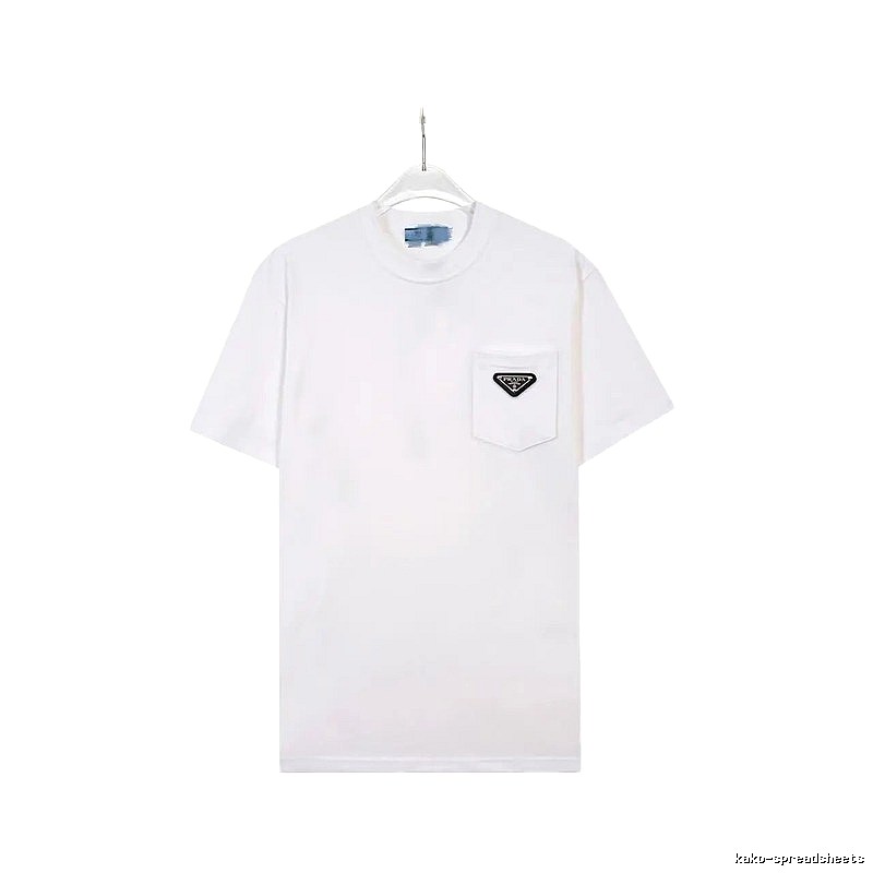 Prada Triangle Logo Minimalist Style White T-Shirt