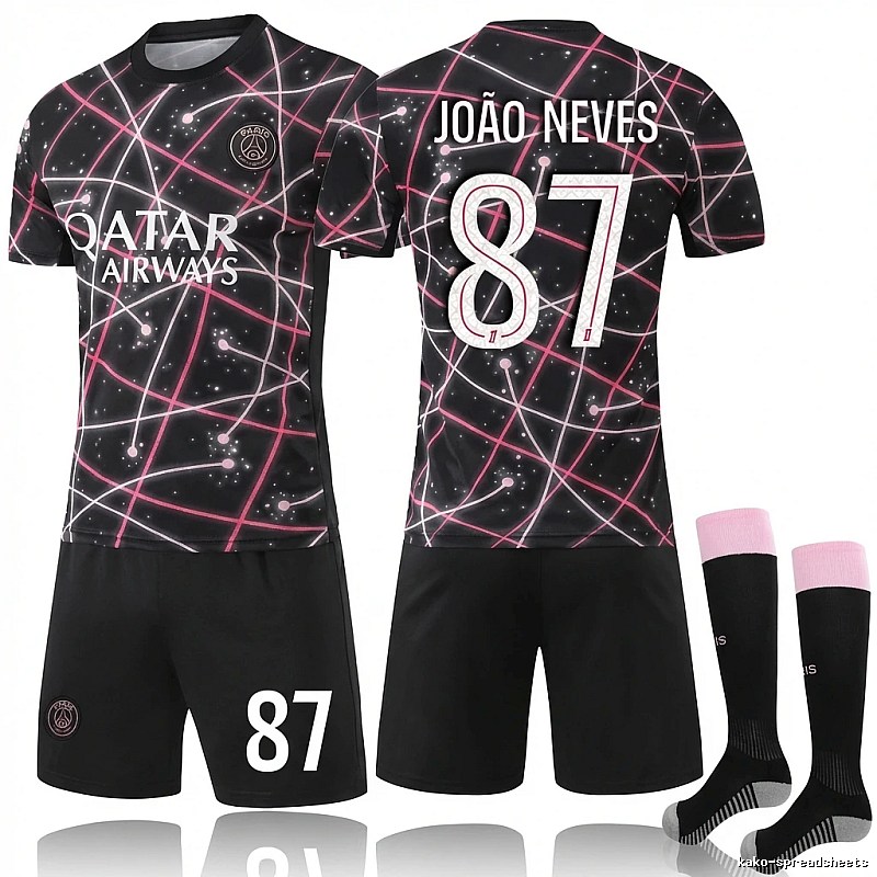 PSG No. 87 black-pink jersey
