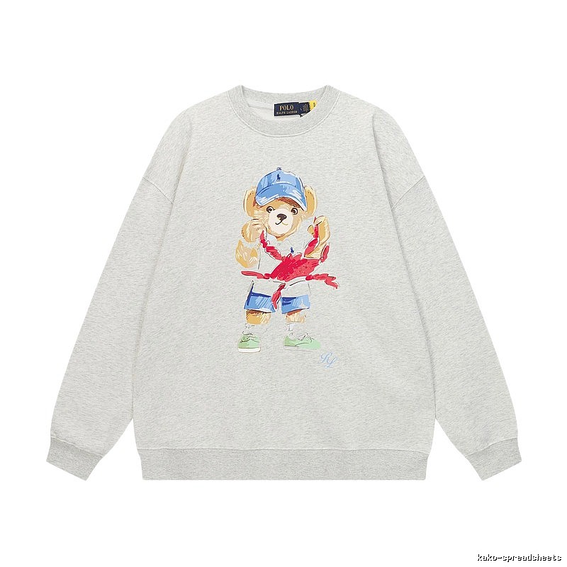 Ralph Lauren cartoon bear light gray sweatshirt