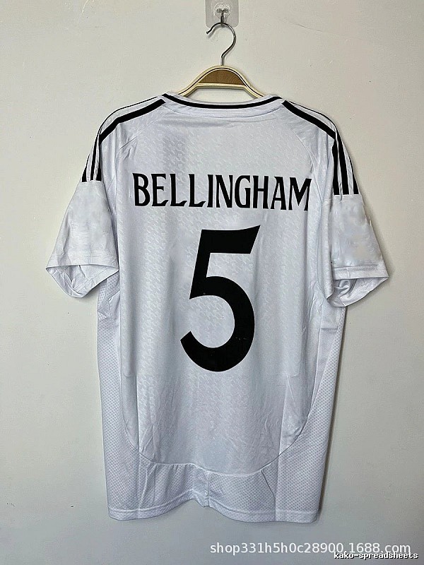 Real Madrid Classic Bellingham #5 soccer jersey White Real Madrid for Daily Styling