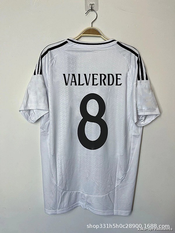 Real Madrid Streetwear Bellingham #5 soccer jersey White Real Madrid with Logo Accent