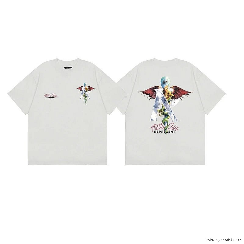 Represent Co-branded Vintage High Street Off-white Printed T-Shirt