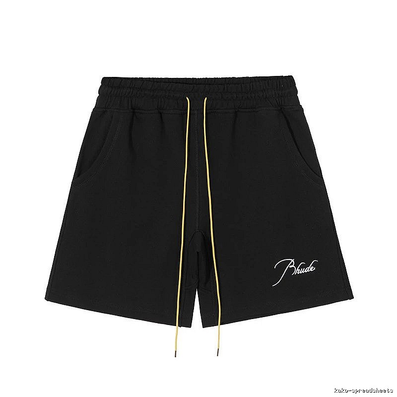 RHUDE minimalist style black shorts
