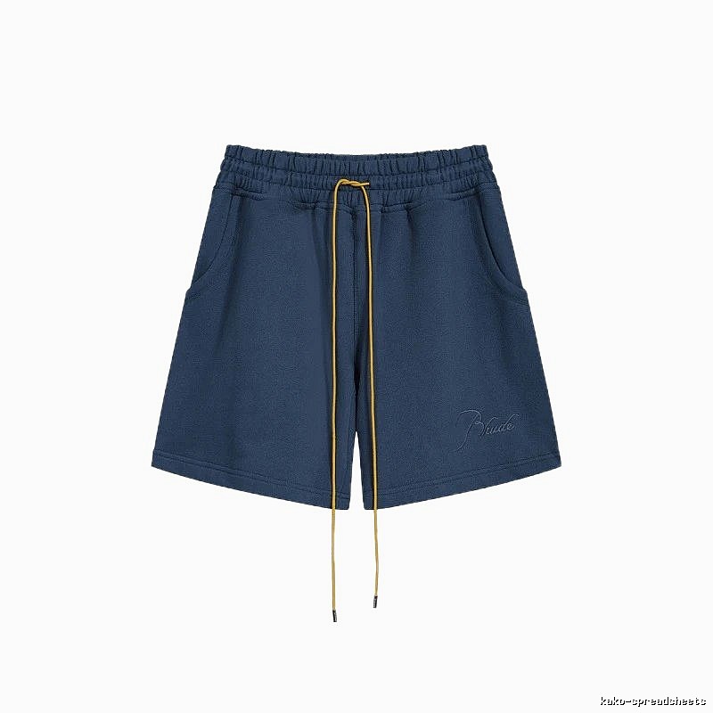 RHUDE minimalist style navy blue shorts