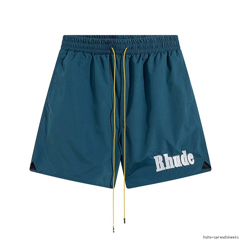 RHUDE sporty dark green shorts