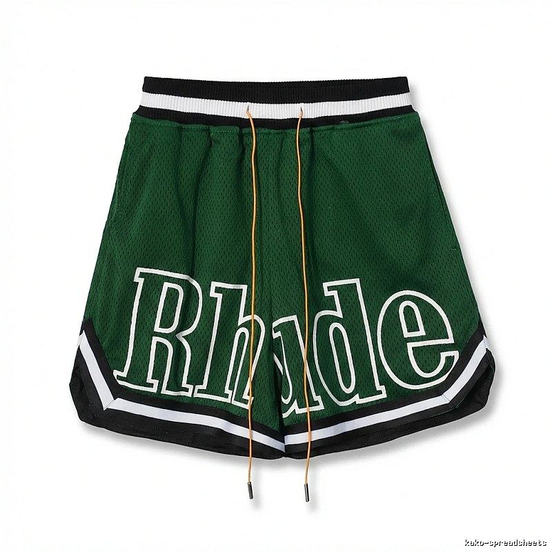 RHUDE sporty green shorts