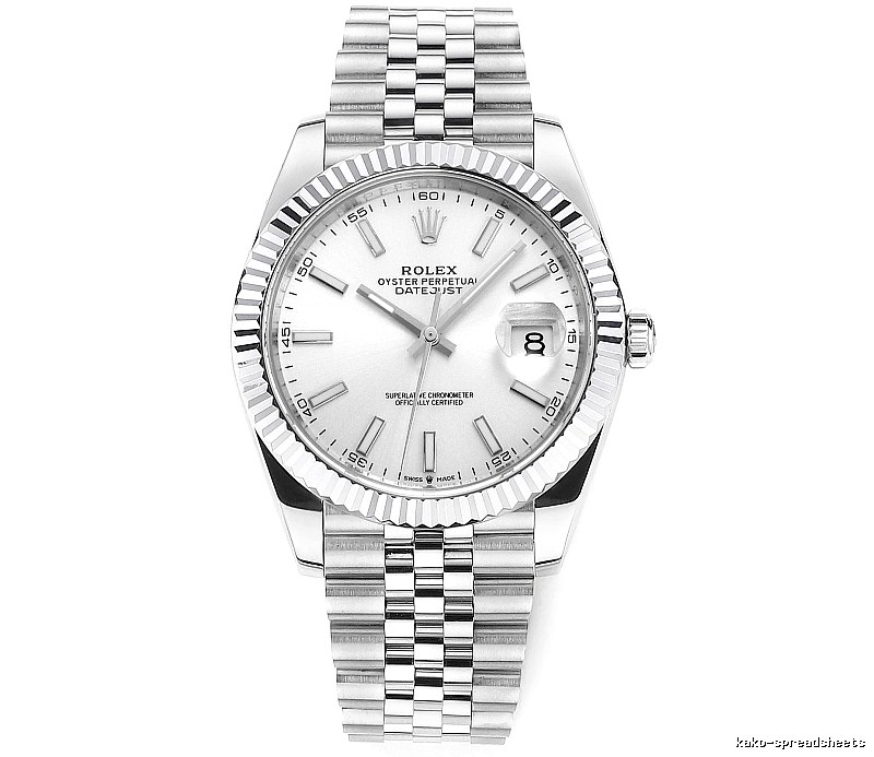 Rolex Datejust Automatic Watch - white baton dial for office