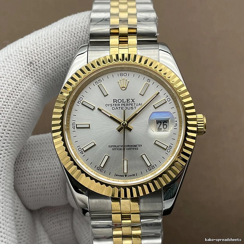 Rolex Watch with Two-tone Datejust-style Bracelet Watch Detail