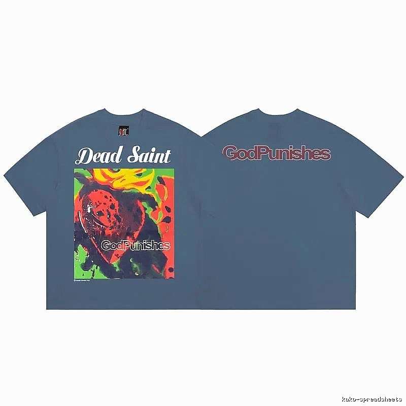 SAINT Dead Saint Graffiti Street Style Grey-Blue T-shirt
