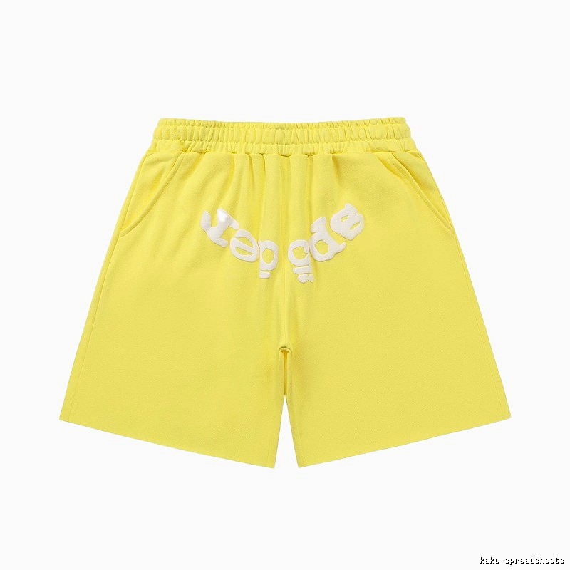 Sp5der casual style yellow shorts