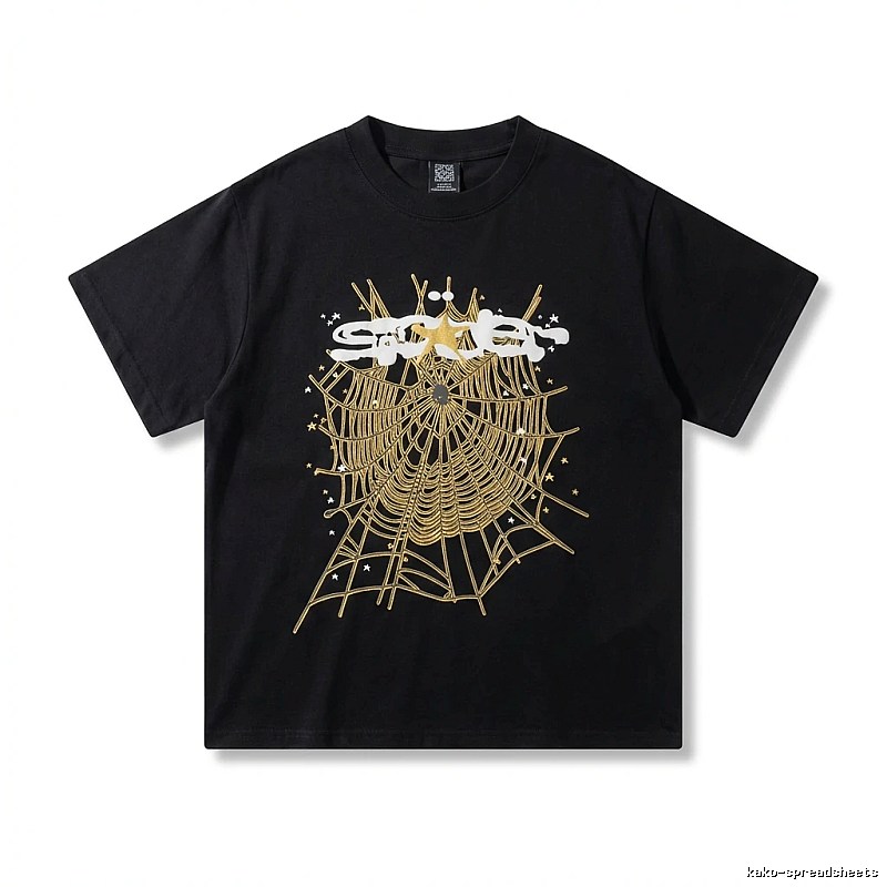Sp5der Cobweb Print Black T-shirt