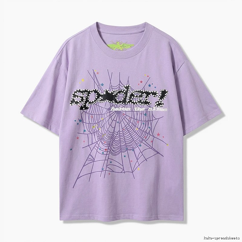Sp5der Cobweb Style Light Purple T-shirt