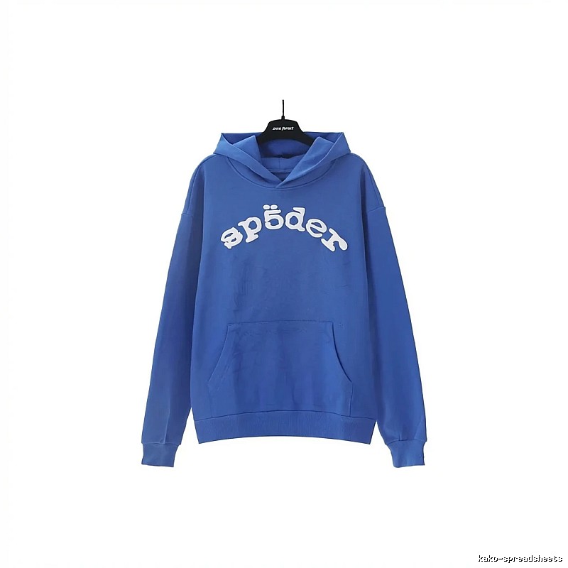 Sp5der Letter Trendy Brand Style Blue Sweatshirt