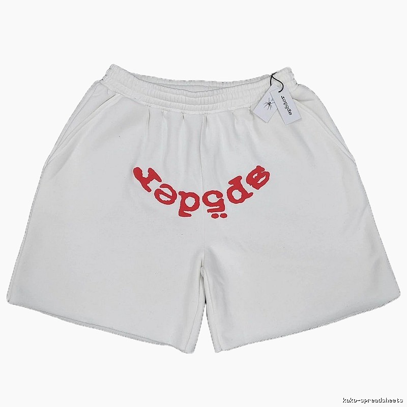 Sp5der Printed Street Style White Shorts