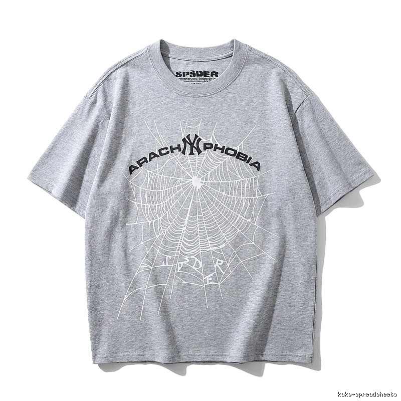 Sp5der Spider Web Trendy Grey T-shirt