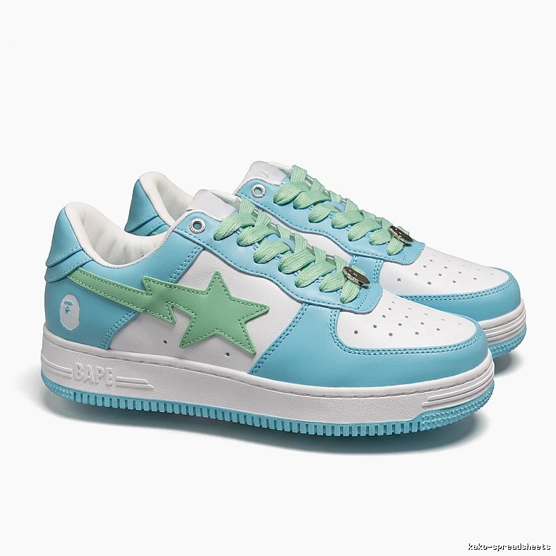 Star Bape Trendy Blue and White Shoes